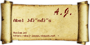 Abel Jónás névjegykártya